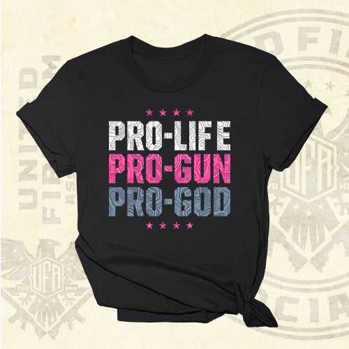 Pro Life Pro Gun Pro God - Elevation Lines - Womens Tee - 1520