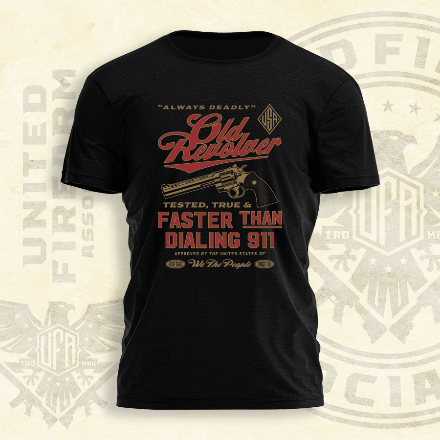 UFA - Old Revolver - Faster Than Dialing 911 Tee - 3758